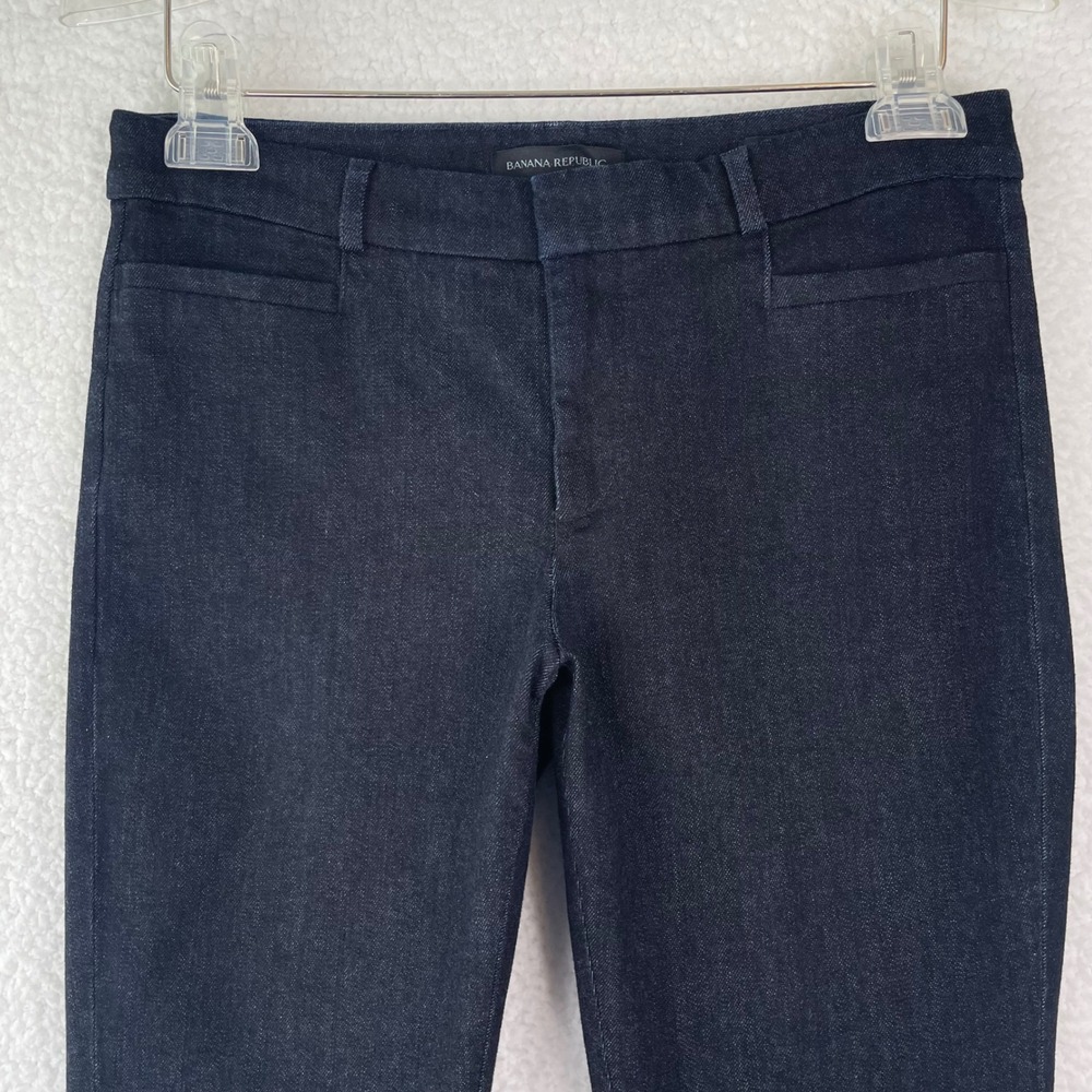 Banana Republic Sloan Slim Fit Pants Dark Indigo Blue Size 4 Mid Rise Stretch